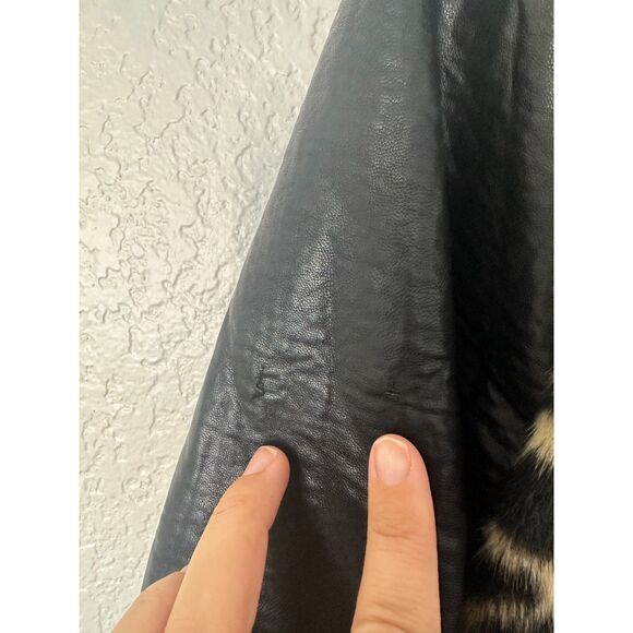 Mother Baseball Faux Fur Snap Jacket Tiger Print Varsity Faux Leather Size XS - Picture 10 of 11